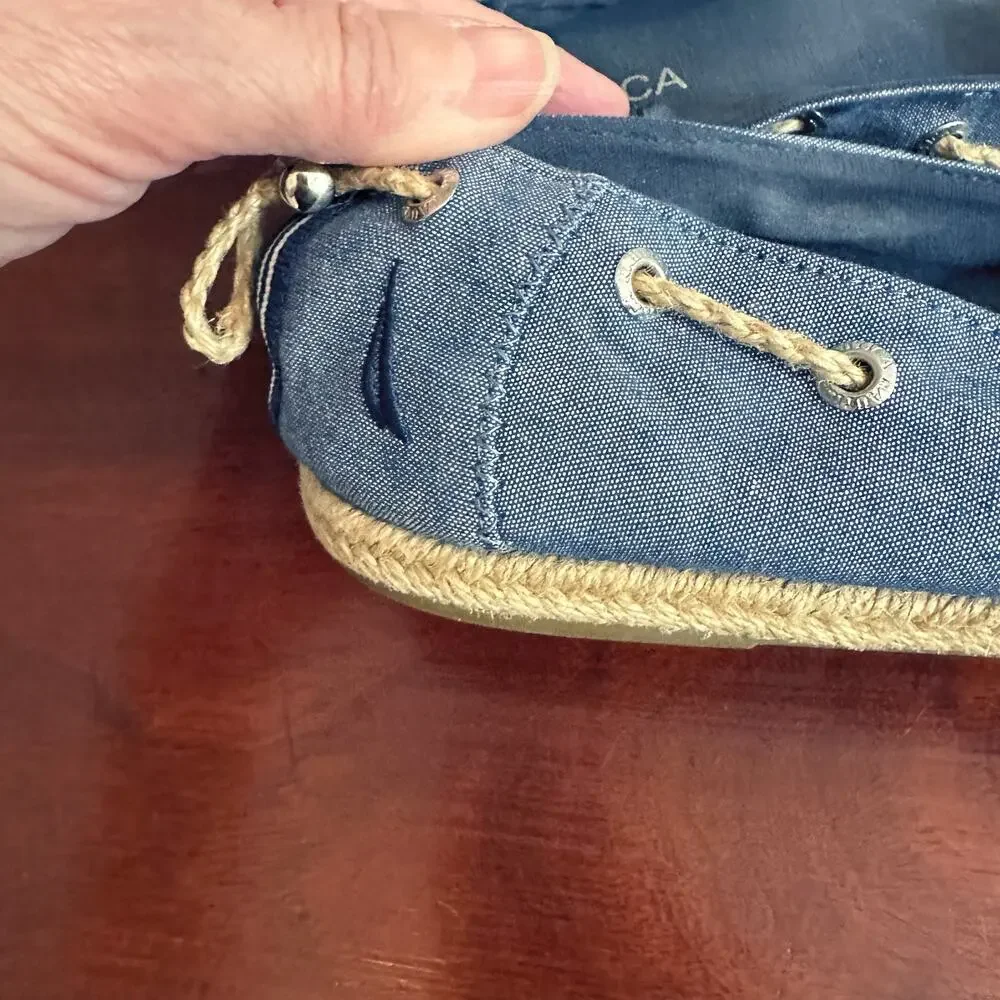 Nautica Slip On Solid Blue Rudder Espadrilles Shoes Summer 10 Coastal Beach